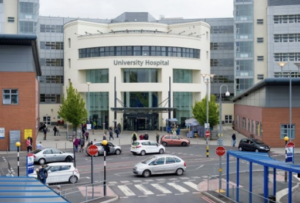 Main entrance to the UHCW hospital